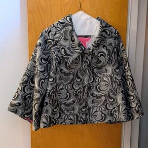Maestro Polyester Black and Gray Patterned Women's "Opera" Jacket